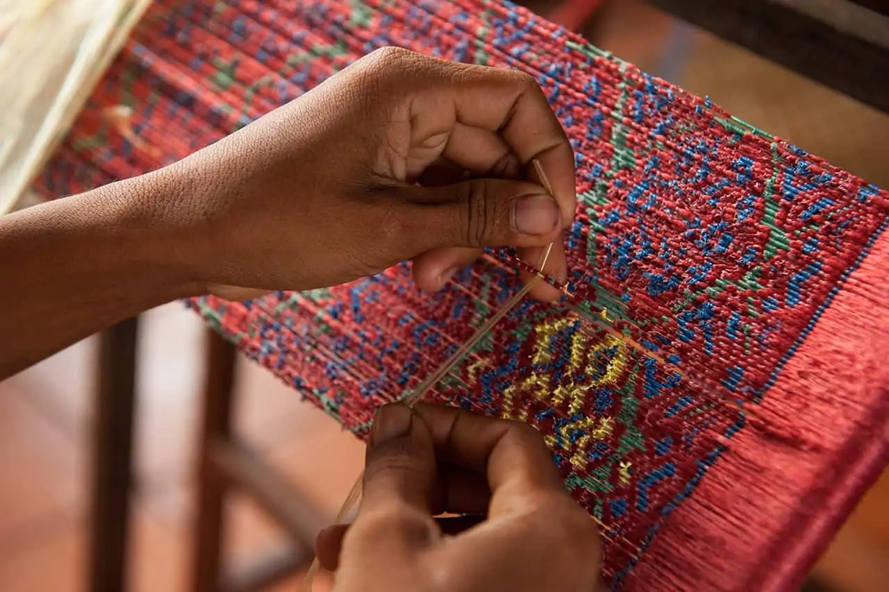 Weaving Silk Process in Cambodia